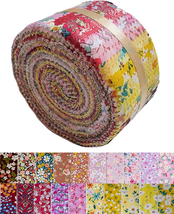 40 Strip Jelly Roll Fabric Strips by HANPATQUI