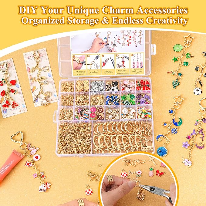Riwiuue 760Pcs Lip Gloss Keychain Making Kit - Image 2