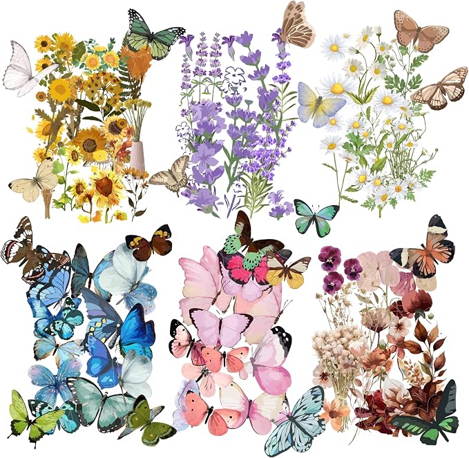 BulbaCraft Transparent Flower and Butterfly Stickers by BulbaCraft