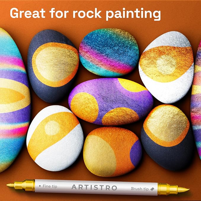 ARTISTRO 12 Gold Acrylic Paint Markers - Image 7