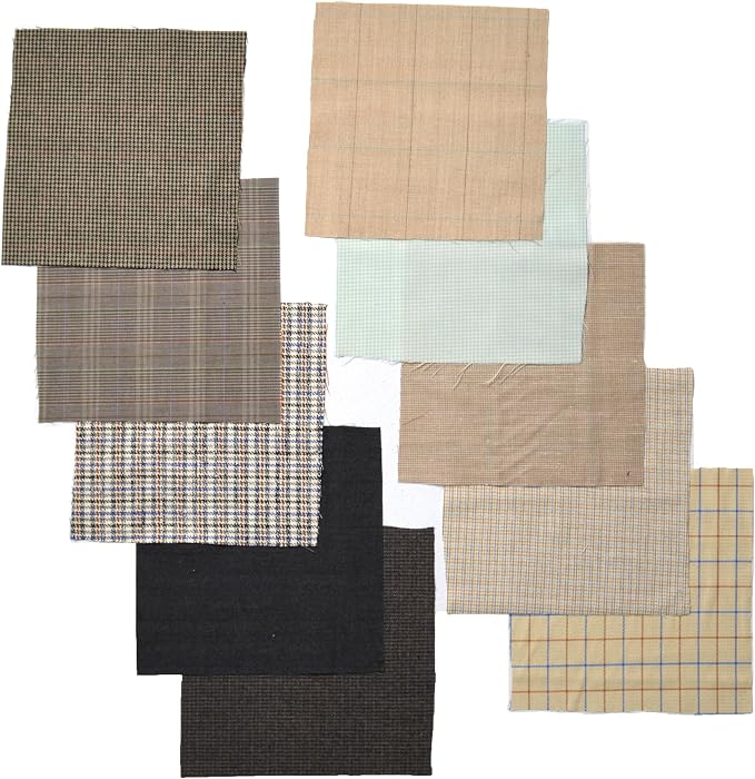100% Wool Fabric Squares for Sewing | Scottish Tweed Fabric Material Plaid Felt - Image 6