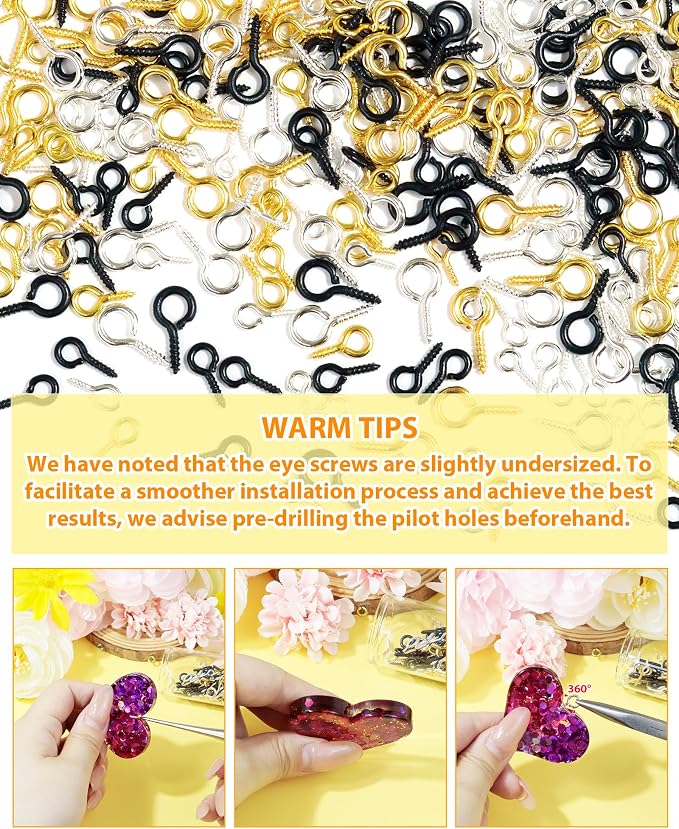 FIVEIZERO 450pcs Small Screw Eye Pins - Image 4