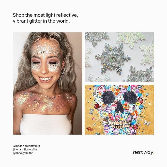 Hemway Polyurethane & Epoxy Resin Glitter 100g / 3.5oz Metallic Crystal Flake Additive for Flooring Jewelry Tumblers Glass Pigment - Chunky (1/40" 0.025" 0.6mm) - Gold Holographic