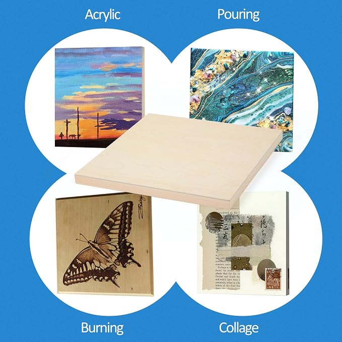 Falling in Art 2 Pack 18x18 Unfinished Birch Wood Panels Kit - Image 3