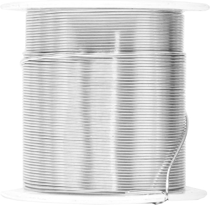 Mandala Crafts 22 Gauge Anodized Aluminum Craft Wire for Jewelry Making - 450 FT Colored Flexible Silver Black Wire - Bendable for Bonsai Armature Crafting Sculpting