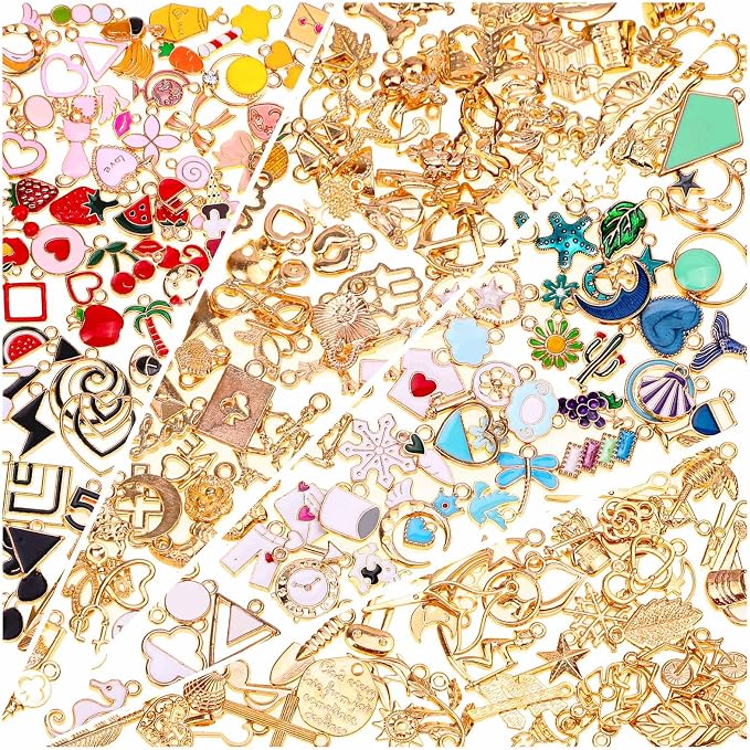 200Pcs Charms for Jewelry Making by ProfessionalDIYArtSupplier