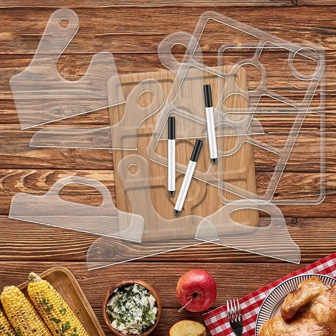 8PCS Router Templates for Woodworking 6 Acrylic Charcuterie Board Templates 2 - Image 6