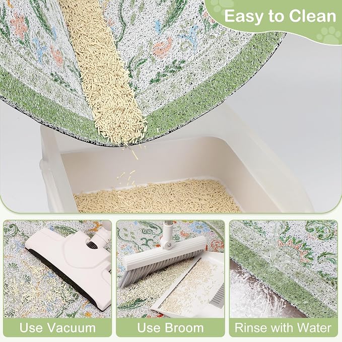 Bienbee Cat Litter Mat, Urine and Water Proof, Bean-Green XL - Image 4