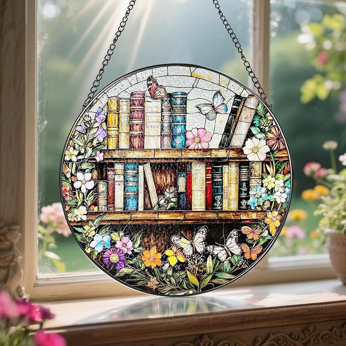 8'' Stained Glass Suncatcher Ornament, Stained Glass Window Hanging, Sun - Image 5