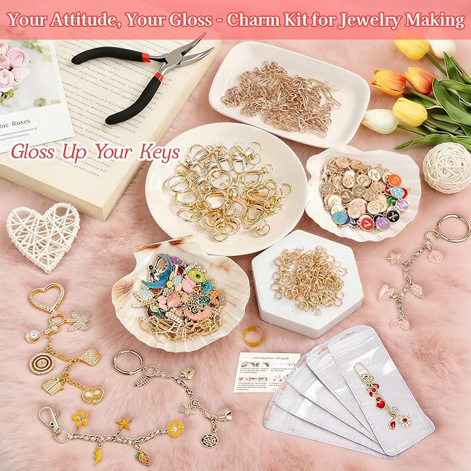 Lemosyu 271Pcs Keychain Making Kit Charms - Image 3