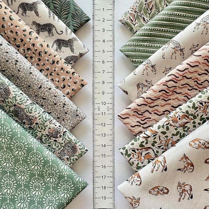60-Piece Neutral Nature Patchwork Cotton Fabric Squares – 8×8 inch, 100% Cotton - Image 7