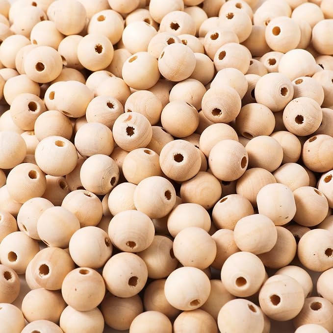 500pcs 8MM Wood Beads Natural Unfinished Round Wooden Loose Beads Wood Spacer by pojah