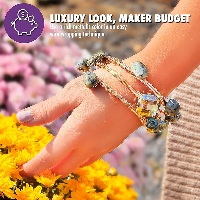Artistic Wire 18 Gauge Tarnish Resistant Brass Craft Jewelry Wrapping Wire, Gold Color, 4 yd