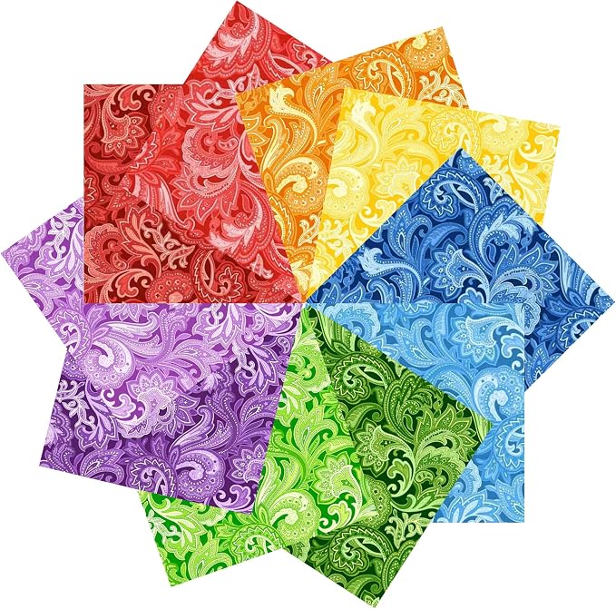 50pcs 10 x 10 inches Multicolor Cotton Fabric Bundle Squares - Image 2
