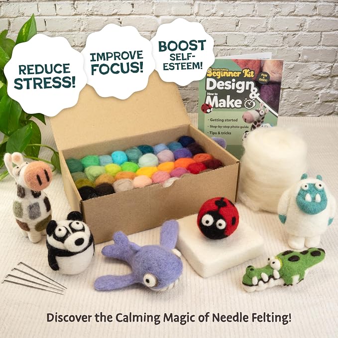 Woolbuddy Needle Felting Starter Kit –Make 6 Cute Characters – Complete Kit - Image 5