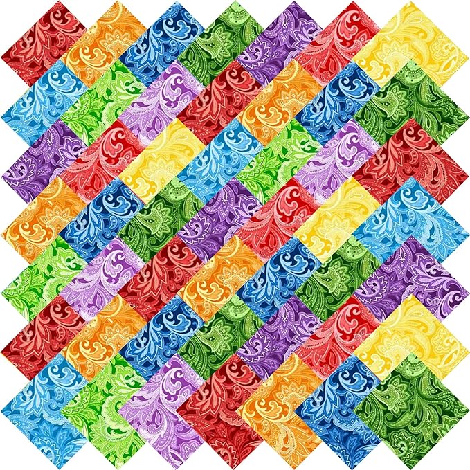 4"x4" 200pcs Cotton Fabric Squares by newamishquilt