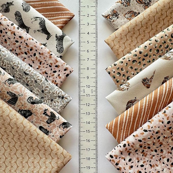 60-Piece Neutral Nature Patchwork Cotton Fabric Squares – 8×8 inch, 100% Cotton - Image 4