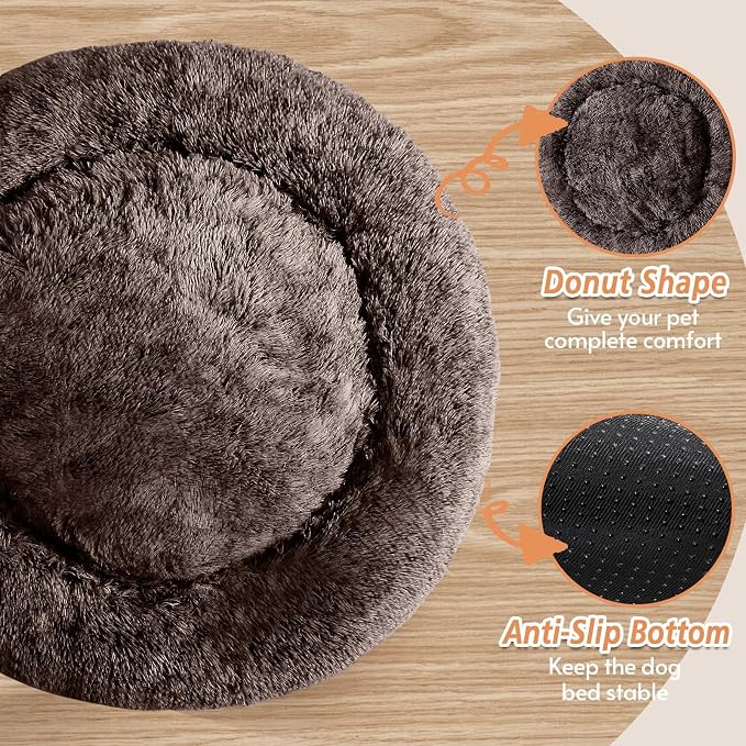 JOLLYVOGUE Calming Dog Bed Large Size Dog, Anti-Anxiety Donut Large Pet Bed - Image 3