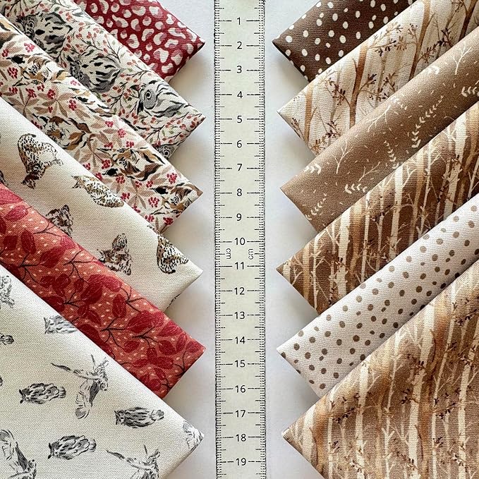 60-Piece Neutral Nature Patchwork Cotton Fabric Squares – 8×8 inch, 100% Cotton - Image 5
