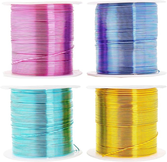 Mandala Crafts 14 Gauge Anodized Aluminum Craft Wire for Jewelry Making - 240 FT Colored Flexible Pastel Wire - Bendable for Bonsai Armature Crafting Sculpting