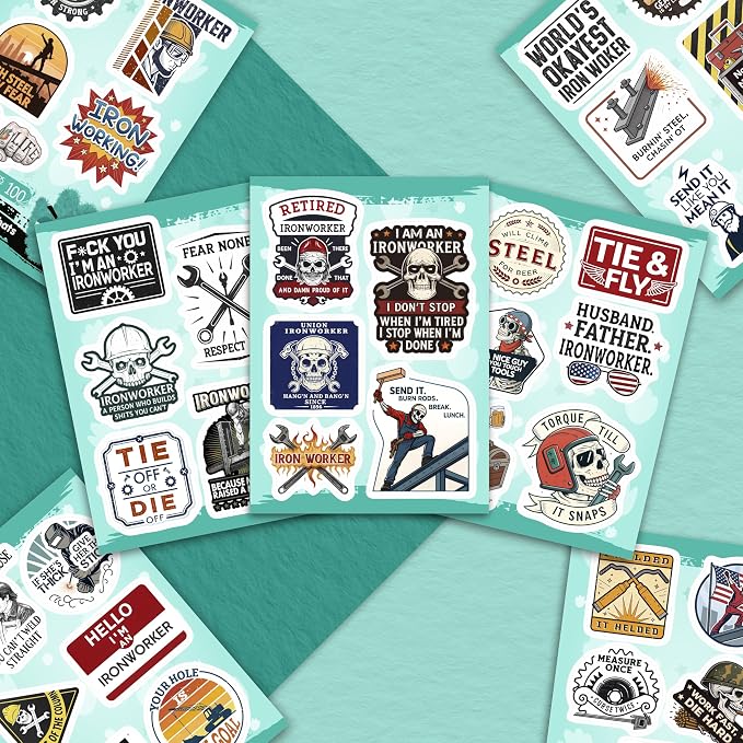 100Pcs Funny Ironworker Stickers - Image 6