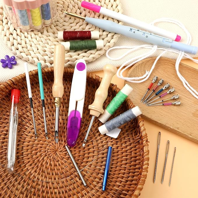 AUGSUN 39Pcs Punch Needle Kit, Punch Needle Tool Adjustable Punch Needle - Image 7