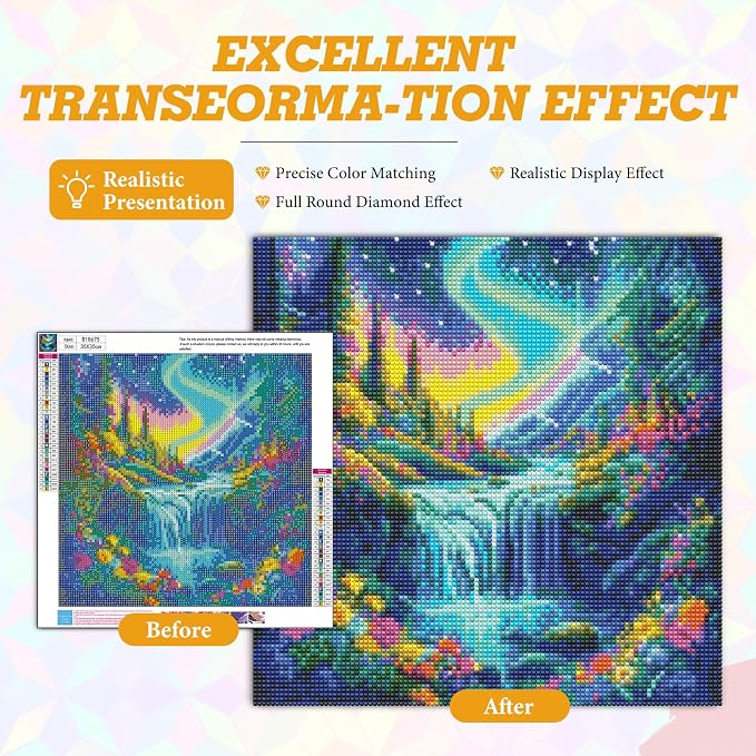 Waterfall Diamond Art Kits for Adults Beginners 14x14 in, DIY Craft Gift | - Image 4