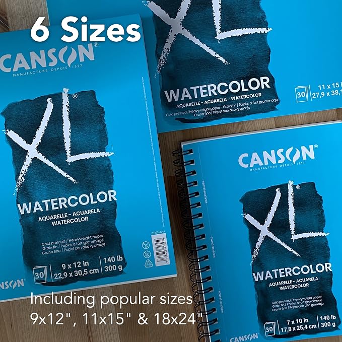 Canson XL Watercolor Pad, Wire Bound, 36 Sheets, 9 by 12 Inches - Image 4