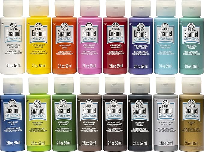 FolkArt Gloss Finish Acrylic Enamel Craft Set Designed by FolkArt+One+Stroke