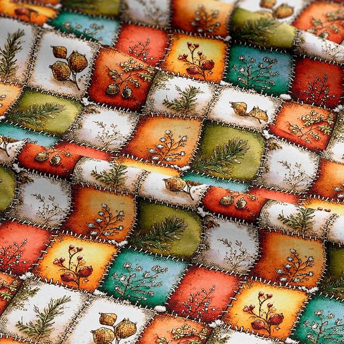 Autumn Forest Patchwork Cotton Fabric Panel – 61 × 36.6 Inches, 100% Cotton 140 - Image 7