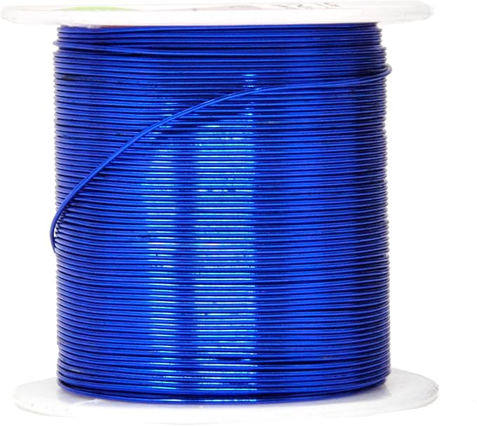 Mandala Crafts 22 Gauge Anodized Aluminum Craft Wire for Jewelry Making - 450 FT Colored Flexible Silver Copper Gold True Blue Purple Pink Wire - Bendable for Bonsai Armature Crafting Sculpting