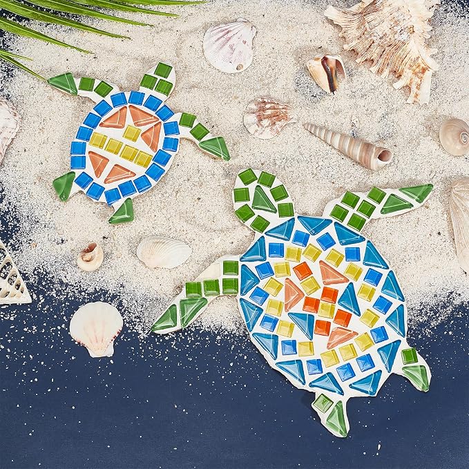 WEBEEDY 2 Set DIY Sea Turtle Mosaic Kit Wall Art Turtle DIY Craft Kit - Image 7