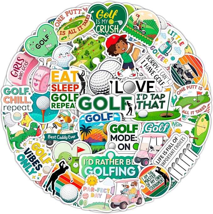 100Pcs Funny Golf Stickers for Water Bottle, Laptop by BulbaCraft