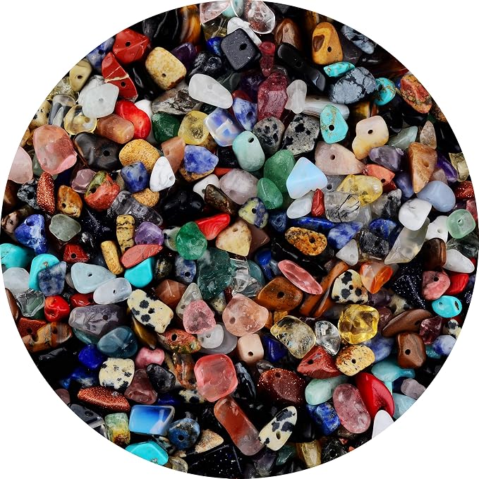 Natural Chip Stone Beads Multicolor 5-8mm About 400 Pieces Irregular Gemstones by Cmidy