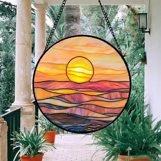 Stained Glass Window Hanging, and Mom 14.9 in - Image 4