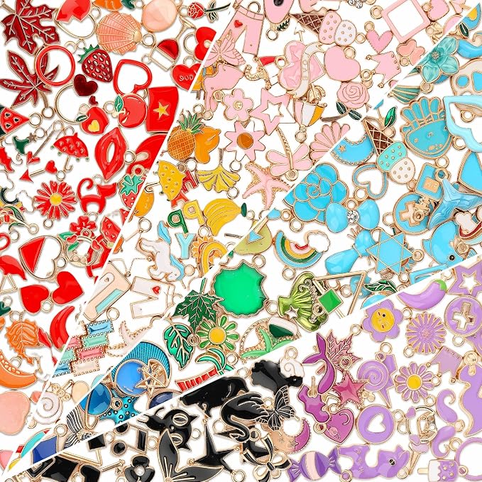 200Pcs Charms for Jewelry Making by ProfessionalDIYArtSupplier