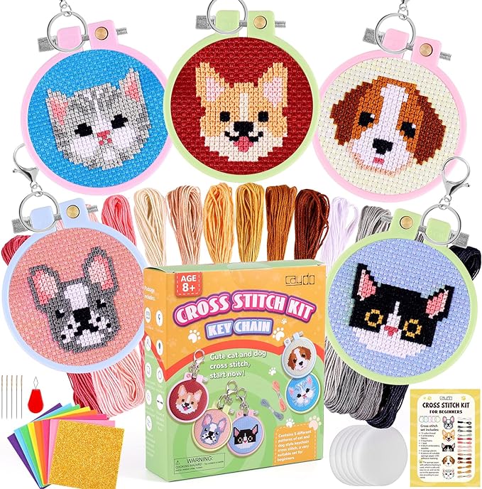 Caydo 5 PCS Cross Stitch Kits for Kids by Caydo