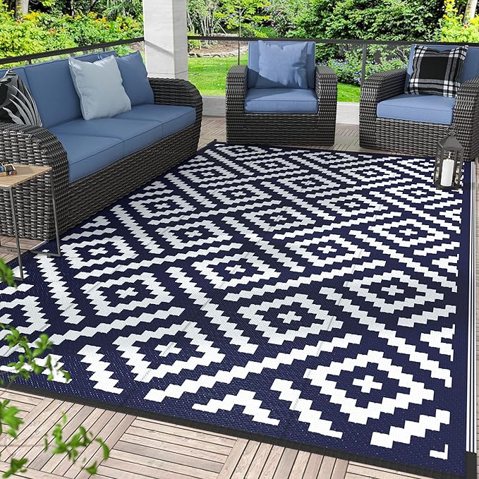 GENIMO Outdoor Rug for Patio Clearance, Reversible Plastic Camping Rugs by GENIMO