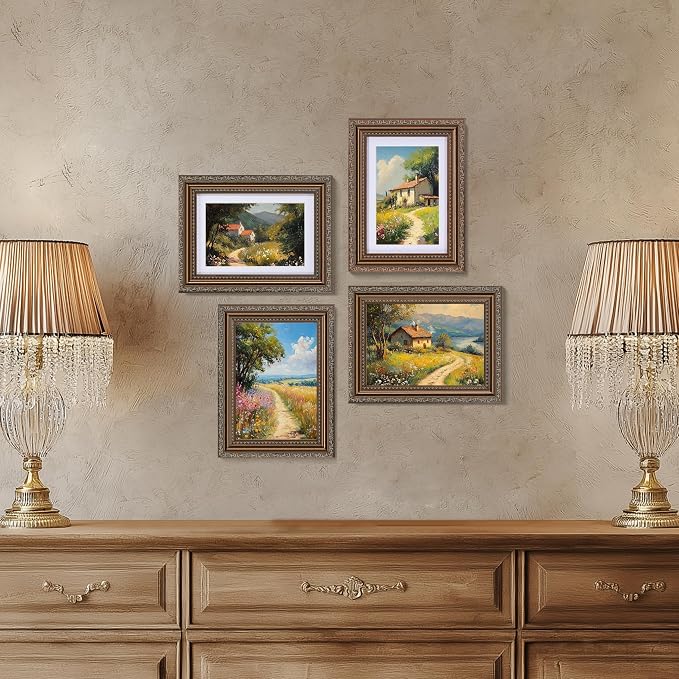 eletecpro 5x7 Vintage Picture Frame, Glass Cover, Horizontal or Vertical - Image 7