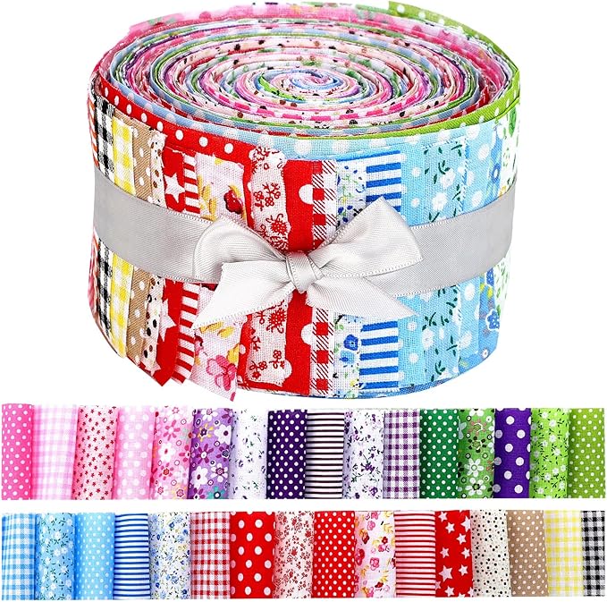 Hosuly 40 Pcs Multicolor Cotton Jelly Fabric by Hosuly