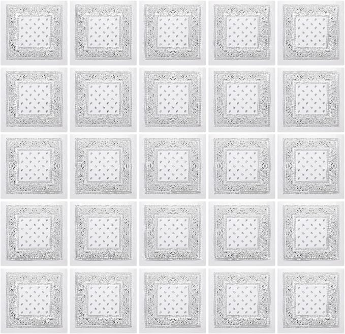 100 Pack Bandanas Unisex Paisley Bandanas Bulk Multi Purpose Cowboy Head Wrap by Handepo