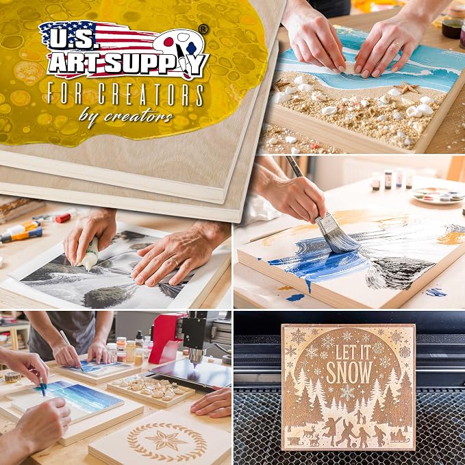 U.S. Art Supply 24" x 24" Unfinished Cradled Wood Panels - Image 7