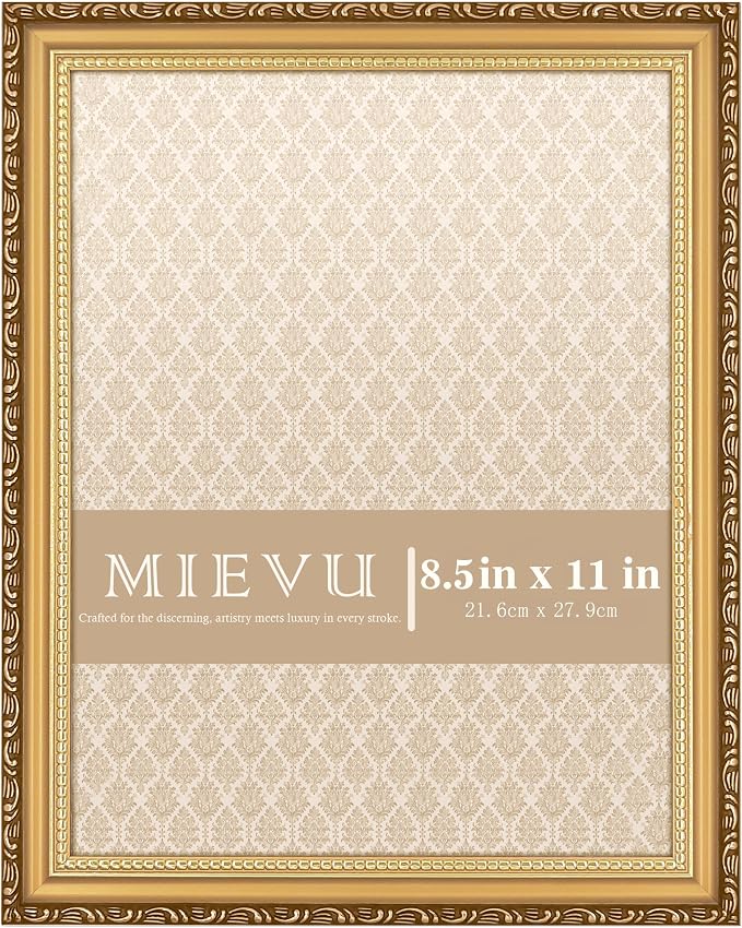 8.5×11 Picture Frame Gold by MIEVU