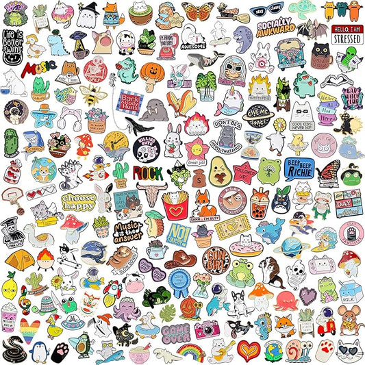 20/40/50 Pcs Cute Enamel Backpack Pins, Funny Anime Enamel Lapel Pins Bulk Set Cool Brooch Button Pins Badge Aesthetic for Backpacks, Bag, Jacket, Kids, Girls, Festival Present (Random Style)