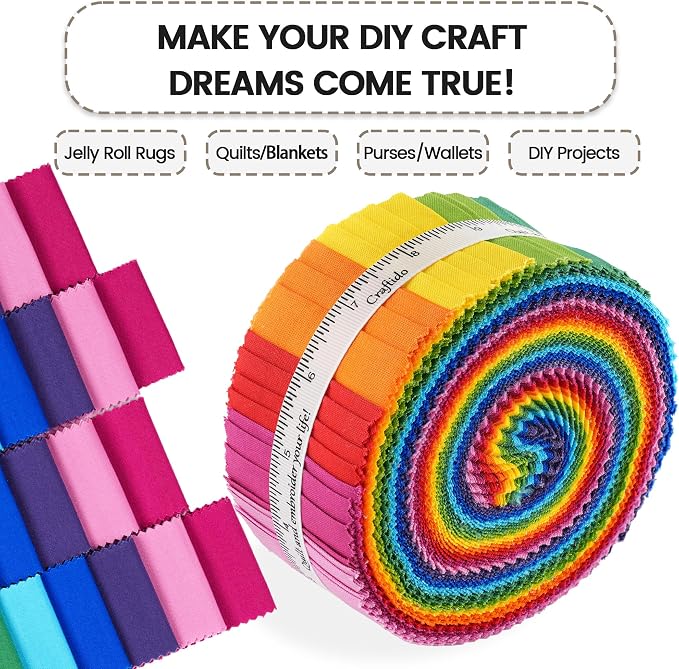 Craftido-20 Options-100% Cotton Jelly Roll Fabric Precut Strips - Image 5