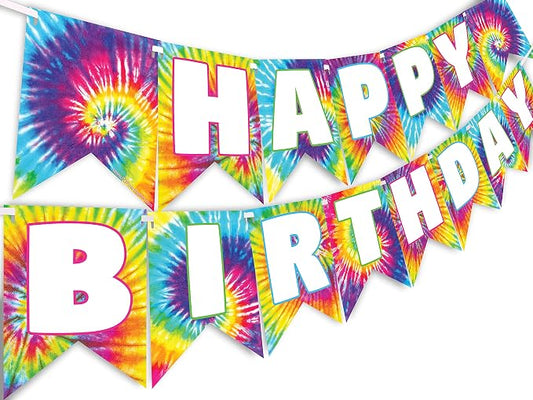 Ink Tie Dye Happy Birthday Banner by POP+parties