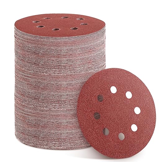 150pcs 40 Grit Sanding Discs, 5-Inch 8-Hole Sandpaper, for Woodworking or Automotive