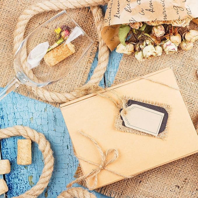 10 Inch Natural Burlap Fabric Roll - 10 Yards Jute Fabric Ribbon for DIY Gift Wrapping Craft Projects, Wedding, Christmas Home Decoration (25 cm, 10 in)