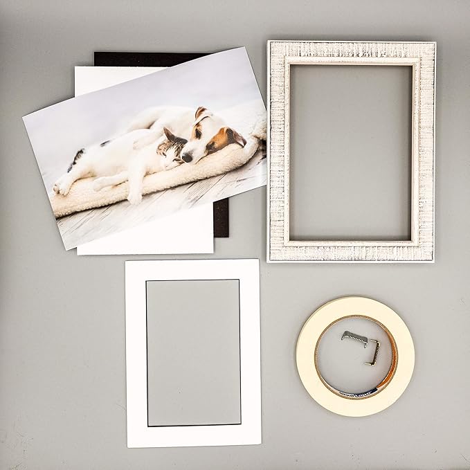 11x14 Mat Bevel Cut for 8.5x11 Photos - Acid Free White with Black Core Precut Matboard With Backing Board and Crystal Clear, Self Seal Photo Mat Bag - For Pictures, Photos, Framing - 4-ply Thickness