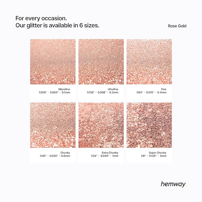 Hemway Glitter for Resin 100g Rose Gold Metallic Crystals for Epoxy Craft Super Chunky Flakes Tumblers Wax Melt